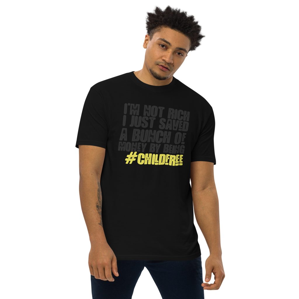 Dane Reid Forget Having Kids I'm Having Fun Mens Premium Heavyweight Tee Black Front