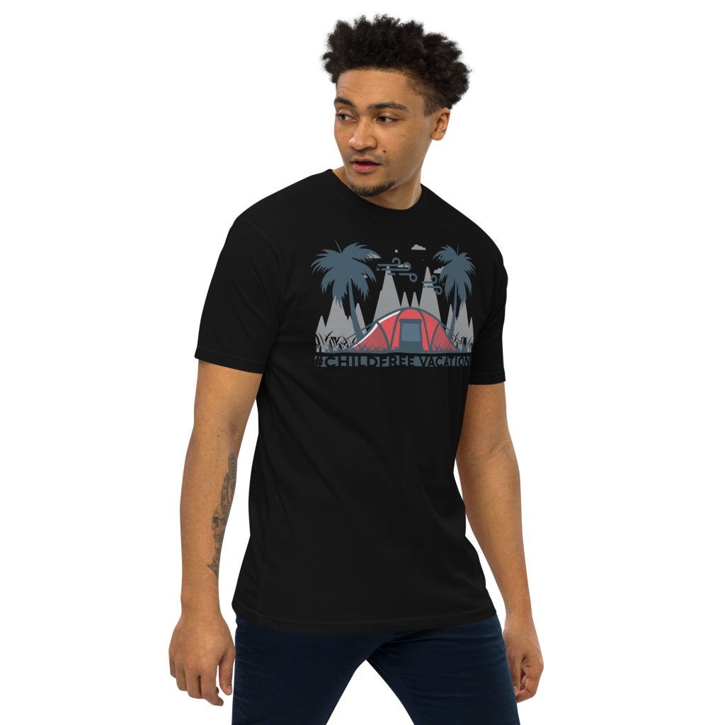 Dane Reid Forget Having Kids I'm Having Fun Mens Premium Heavyweight Tee Black Right Front