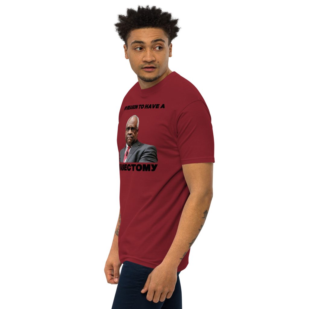 Dane Reid Forget Having Kids I'm Having Fun Mens Premium Heavyweight Tee Brick Red Left Front