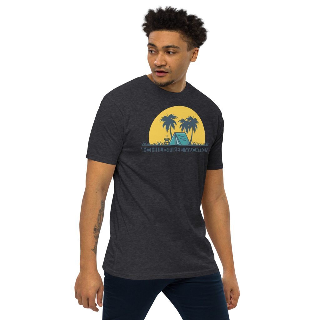 Dane Reid Forget Having Kids I'm Having Fun Mens Premium Heavyweight Tee Charcoal Heather Right Front